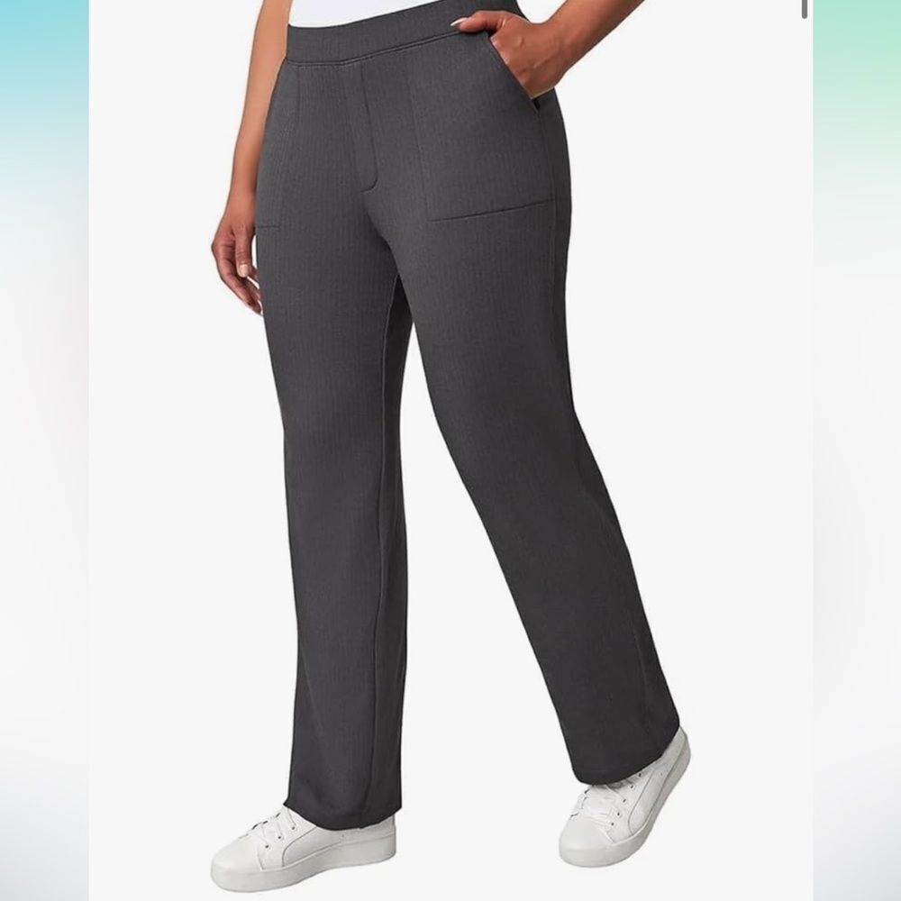 Mondetta Women's Pull-On Herringbone Straight Leg Pants